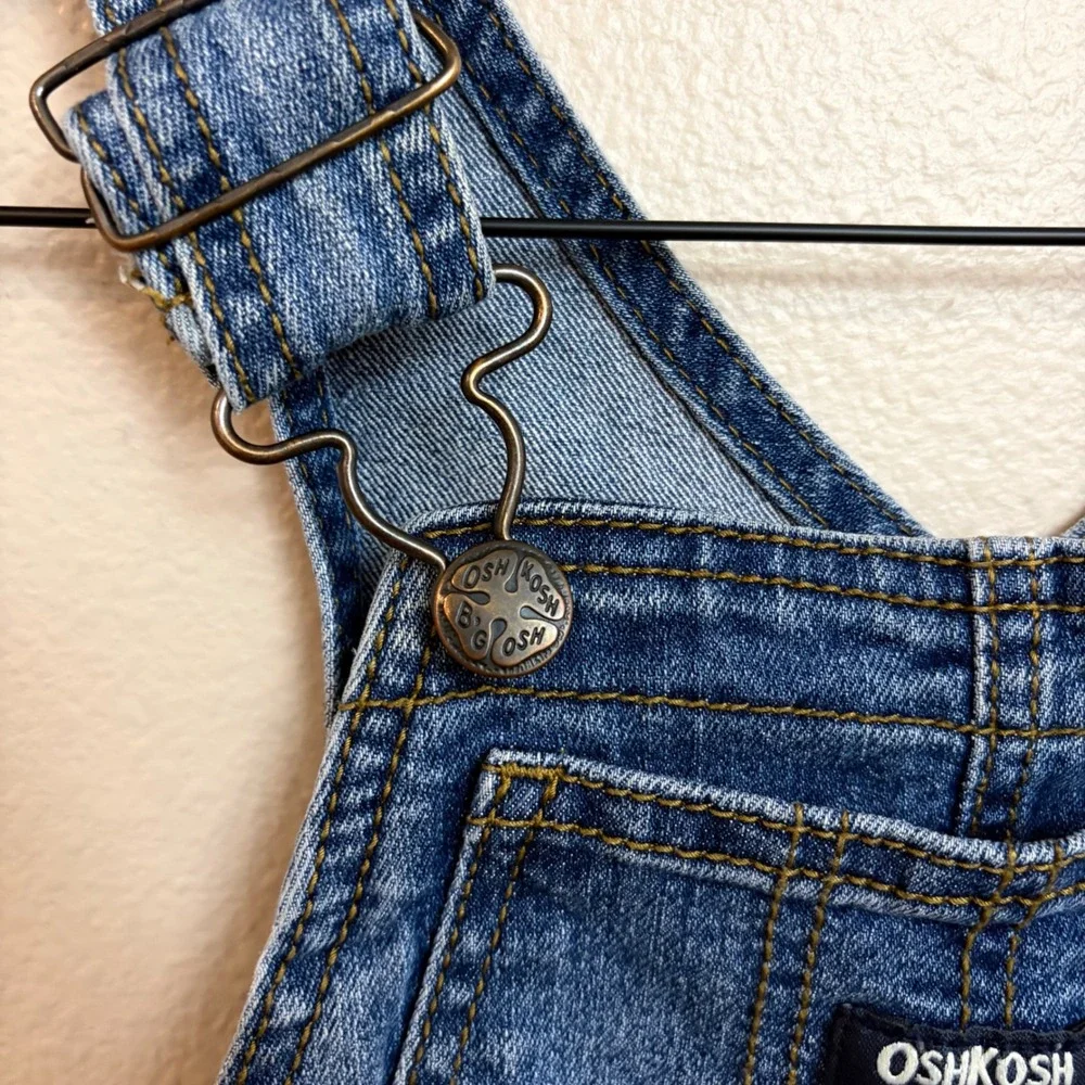 OshKosh B'gosh Denim Bib Overalls 3T Blue Carpenter Workwear Kids